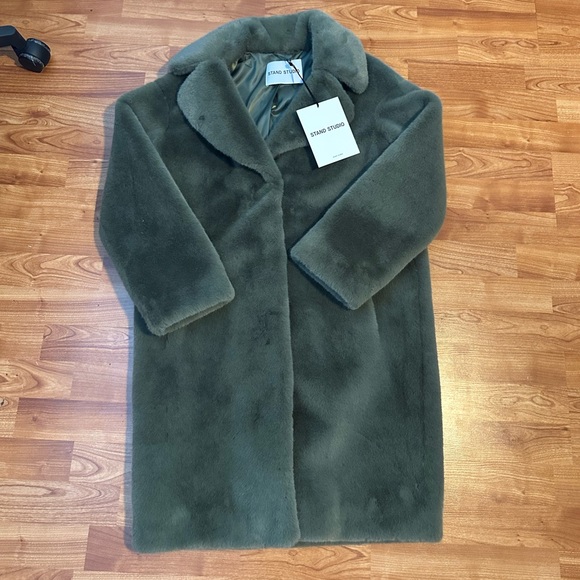 Stand Studio Camille Cocoon Coat In Dusty Mint NWT Size 34 - US size 2/ Small - Picture 5 of 7